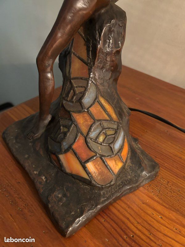 Lampe en bronze ( Philippe Wolfers ) (image 5)