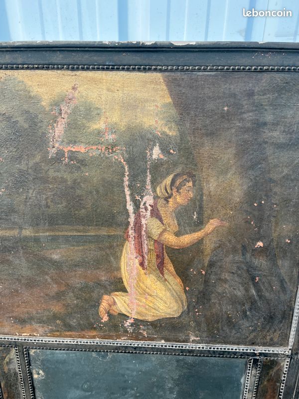 Grand Trumeau ancien – Scène Peinte Champêtre – (image 6)