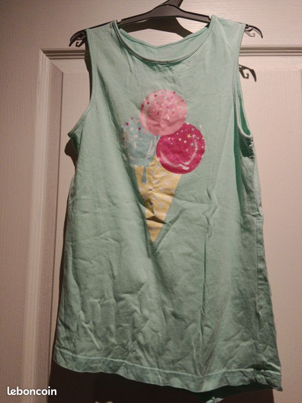 Haut Sans Manches Vert New Look - Taille 12 - Avec Volants - état Très Bon