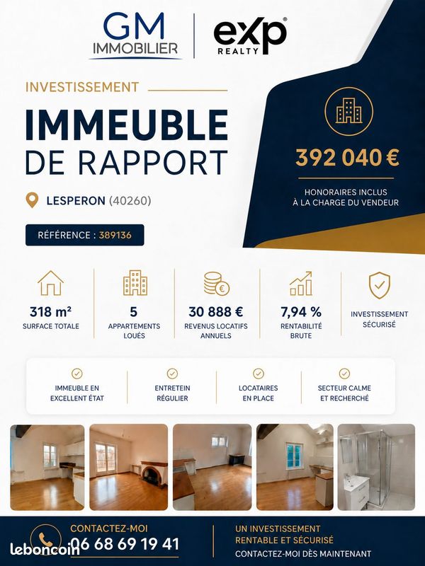 Immeuble 318 m² · à Lesperon · 318 m² · 392 040 €