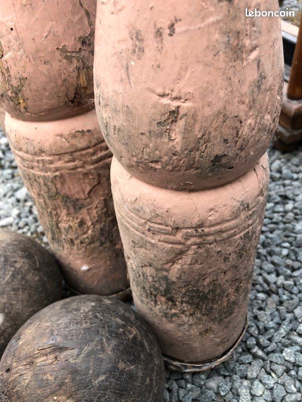 Jeu De Quilles Ancien En Bois - Mini Quilles Avec Boule - Jeu Traditionnel
