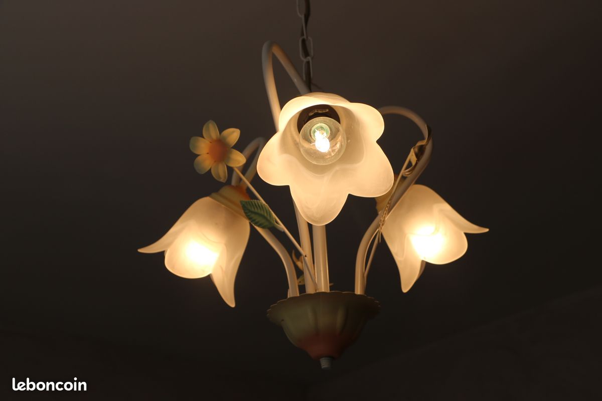 Ensemble lustre en métal peint + lampe de chevet (assortis) (image 6)
