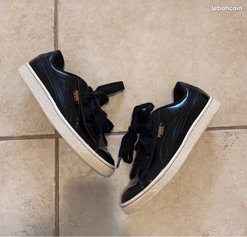 Heart Patent Puma Heart Beige Vernis Puma Heart Patent Puma Femme