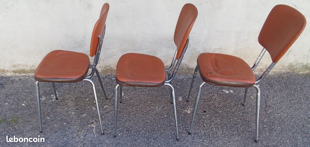3 chaises vintage en simili-cuir (image 2)