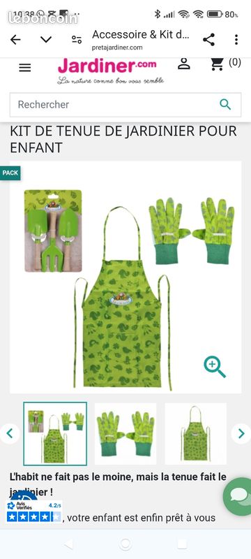 Kit du vrai Petit Jardinier ou Déguisement Petit Jardinier Jeux