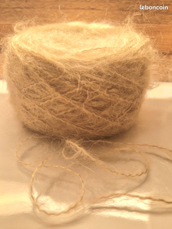 Lot De 10 Pelotes De Laine Mohair Chanvre Couleur Beige - Fabriqué En France, Tricot/crochet