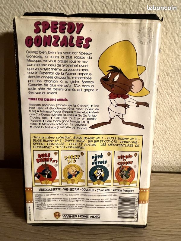 SPEEDY GONZALES : VHS 1990 du dessin animé - "collection du 50ème anniversaire" (image 2)