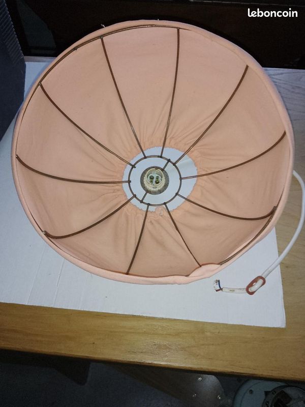 Luminaire Abat jour suspension saumon vintage (image 2)