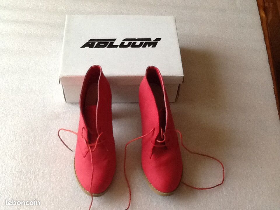 Bottines cuir rouge etat neuf ABLOOM /Djmark (image 1)