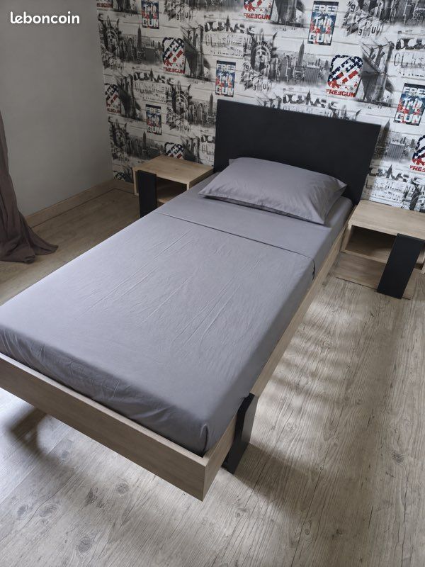 Lit 90x190 avec chevet (image 2)