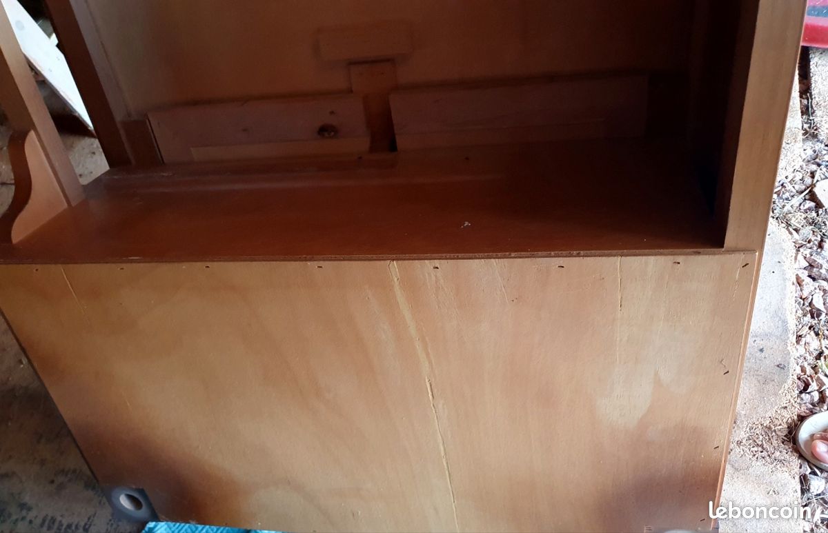 Bureau merisier dessus cuir (image 10)