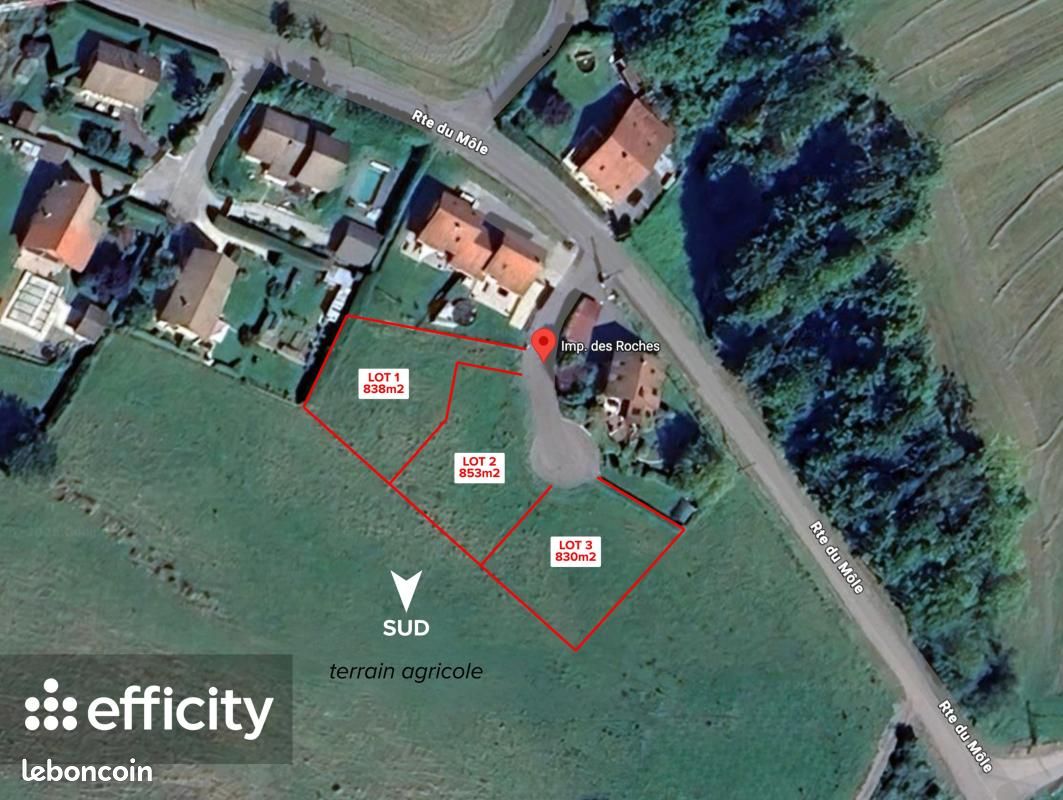 Terrain 853 m² Saint Jean De Tholome · à Saint-Jean-de-Tholome · 230 000 €
