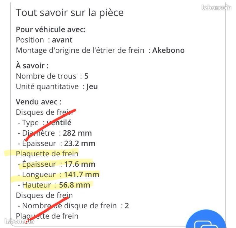 4 plaquettes de freins MAPCO (image 2)