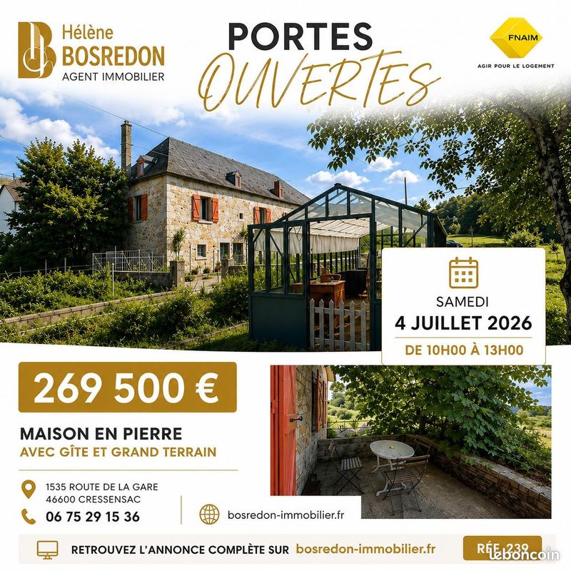 Maison 6 pièces 170 m² · à Cressensac-Sarrazac · 170 m² · 269 500 €