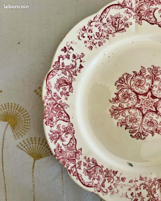4 superbes assiettes plates anciennes - Bella Longchamp (image 2)