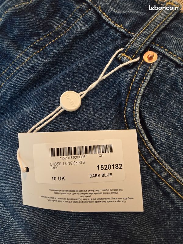 Jupe En Jean Femme Lost Link Avec Franges - Taille UK 12 / EU 40 - Neuf Avec étiquettes - Marque Marks & Spencer