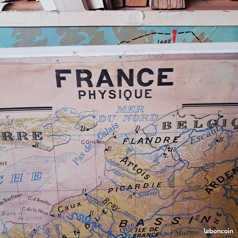 Carte scolaire murale n°1 France Relief, n°5 France Voies ferrées et navigables François (image 4)