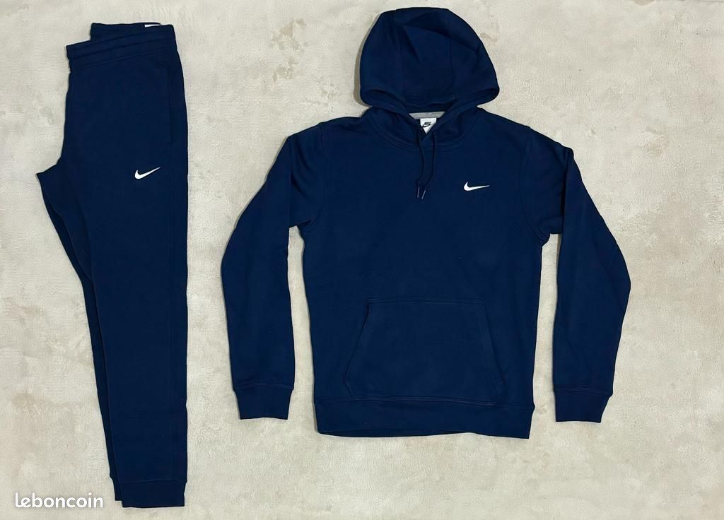 Ensemble à capuche Nike Club Swoosh Bleu Marine taille M (image 3)