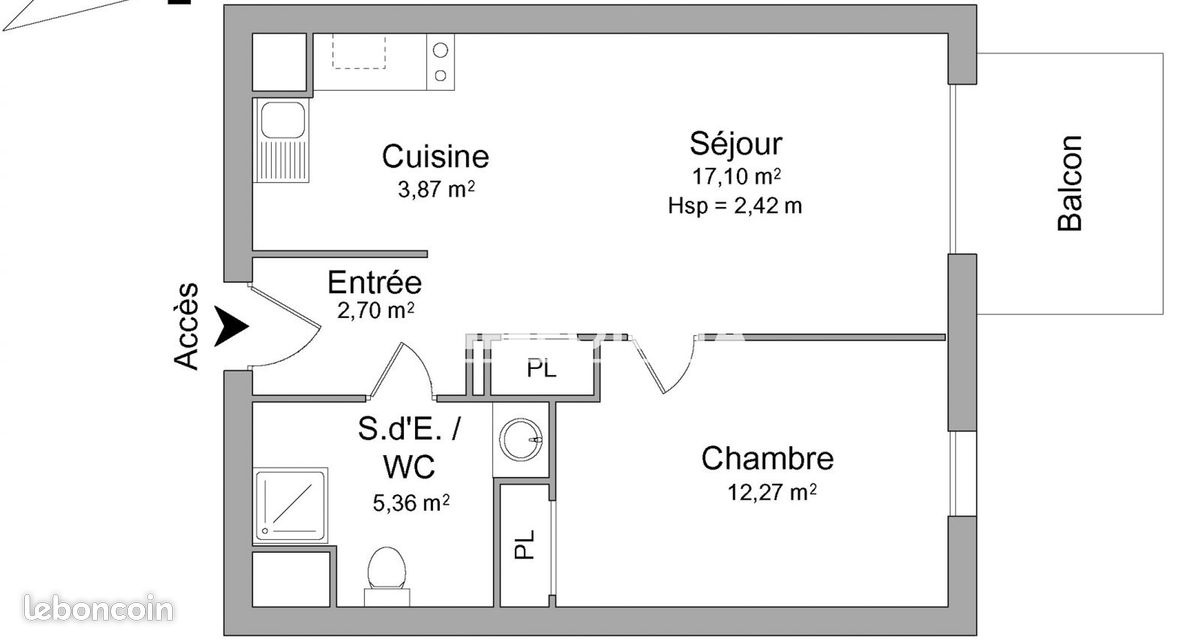 Appartement 2 pièces 41 m² · à Eysines · 41 m² · 616 €/mois