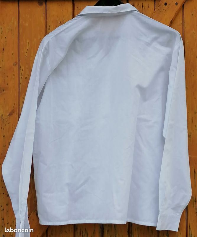 CHEMISIER - 42 - 44 - BLANC - POCHE BRODE - LETTRE - J - a (image 4)