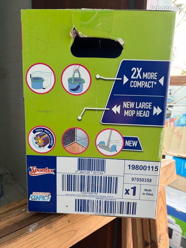 Recharge Microfibre Express System Plus Spontex – Tête De Balai Plat 360°, Efficace & Lavable