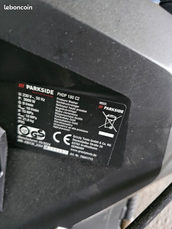 Nettoyeur haute pression 3000W PHDP 180 D3 (image 2)