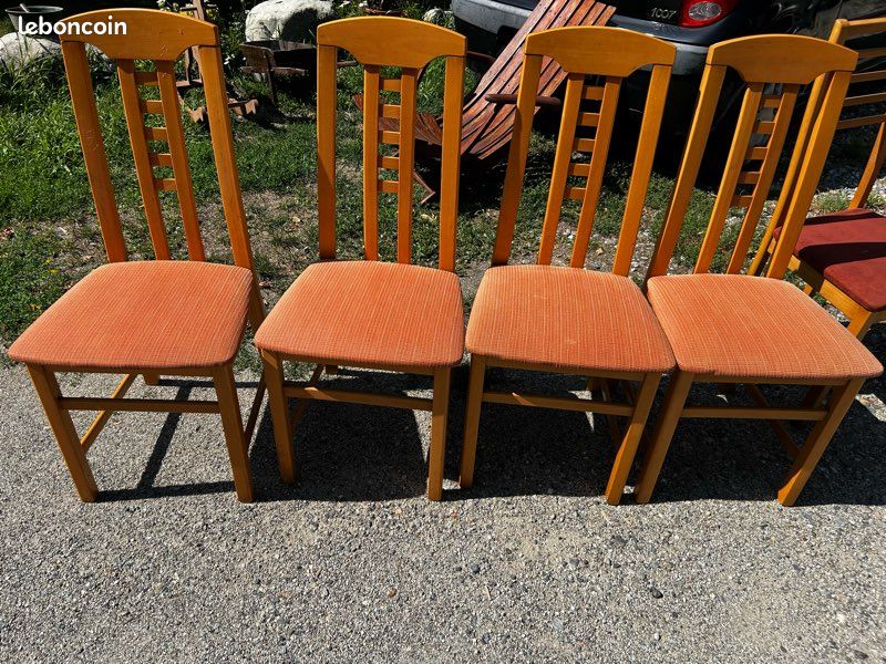 Chaises bois + tissus (image 1)