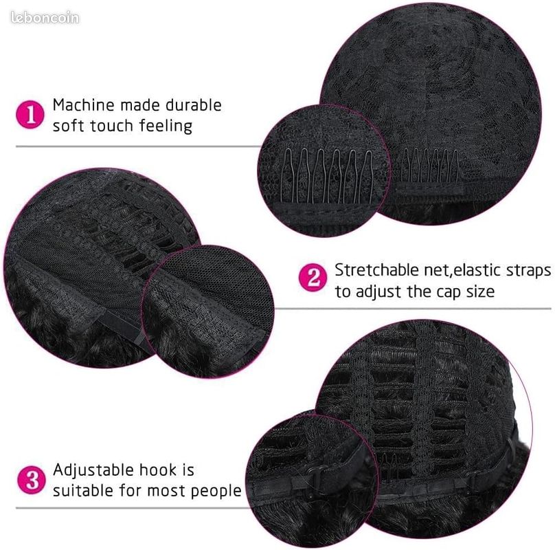 Perruque Bresilienne Bouclée Perruque Afro Kinky Naturelle courte perruques de cheveux humains (image 3)