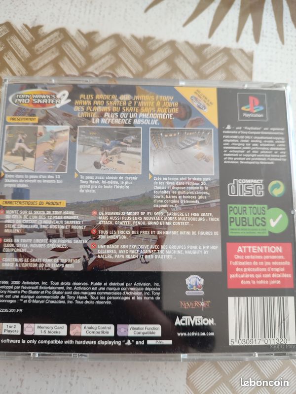 Tony hawk's pro skater 2 ps1 - Jeux vidéo