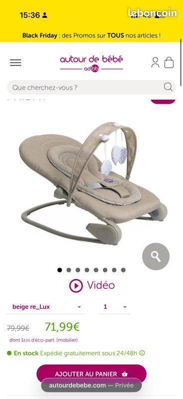 CHICCO — Transat bébé Hooplà Beige Re_Lux (image 4)