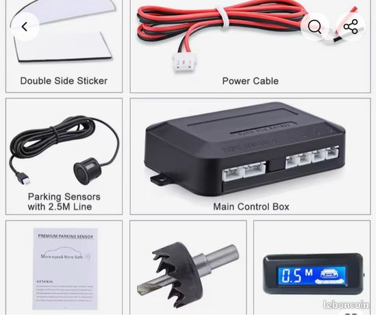 Kit Radar De Recul 4 Capteurs - Système Aide Au Stationnement Avec Alarme Sonore 12V