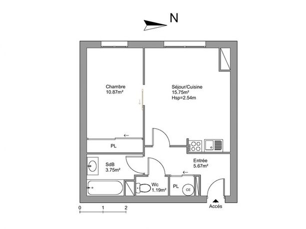 Appartement a louer garges-les-gonesse - 2 pièce(s) - 37 m2 - Surfyn