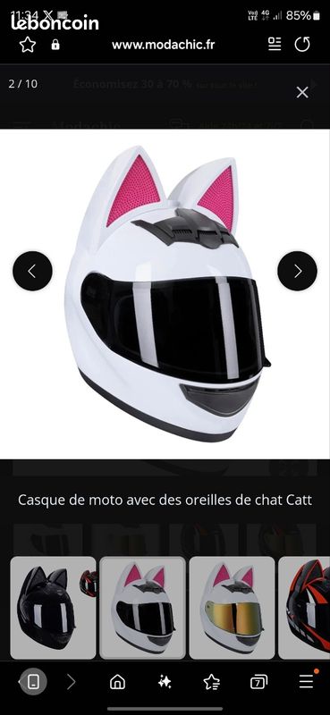 Décoration Casque Peluche Oreilles Chat Peluche Moanyt Lot De 2 - Accessoire Casque Vélo Ski Moto Accessoire Moto Personnalisable