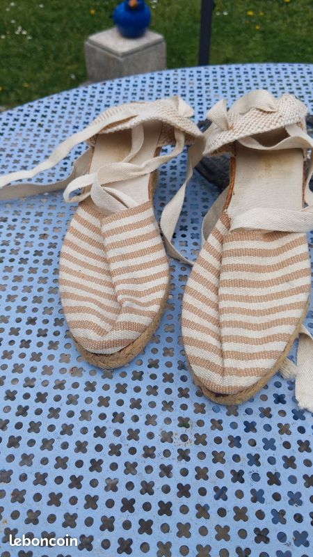 Espadrille talon compensé T 40 beige (image 1)