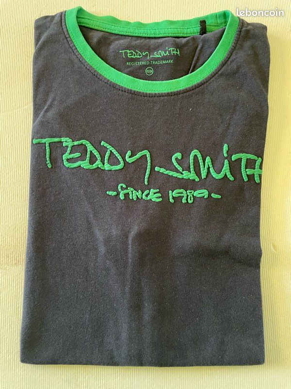 T-shirt Teddy Smith XS bleu marine et vert (image 1)