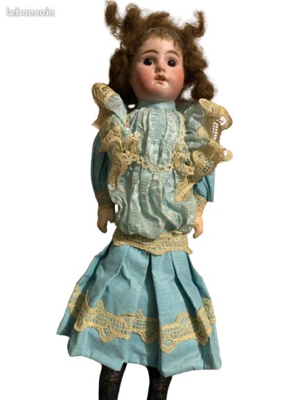 Poupée Ancienne Tête En Biscuit - Marqué R Et B - Porcelaine - Très Bon état