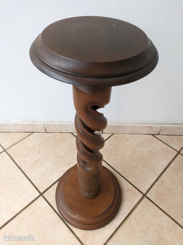 Colonne piédestal en bois torsadé (image 2)