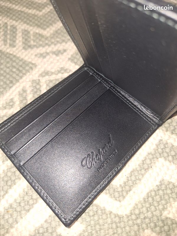 Porte-cartes / porte-monnaie Chopard en cuir noir – Très bon état (image 5)