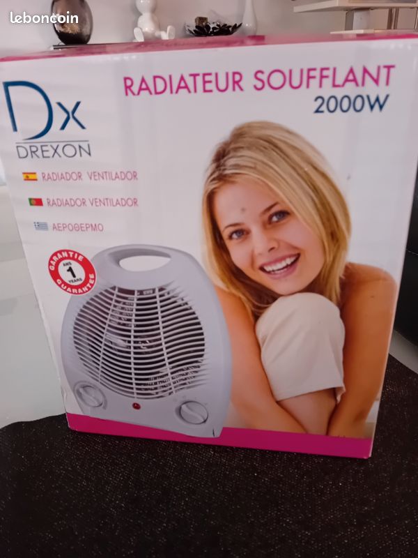 Tristar KA-5039 Chauffage Soufflant 2000W – 2 Modes + Ventilateur, Thermostat Réglable, Chauffage D'Appoint Compact