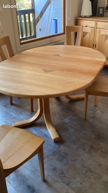 Table SELTZ Fagus avec 4 chaises htre massif - Ameublement