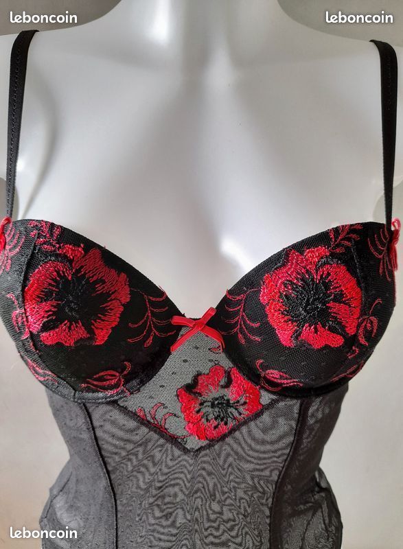 Robe Espiral Lingerie Clubwear Bodycon 495 Rouge/noir Taille L