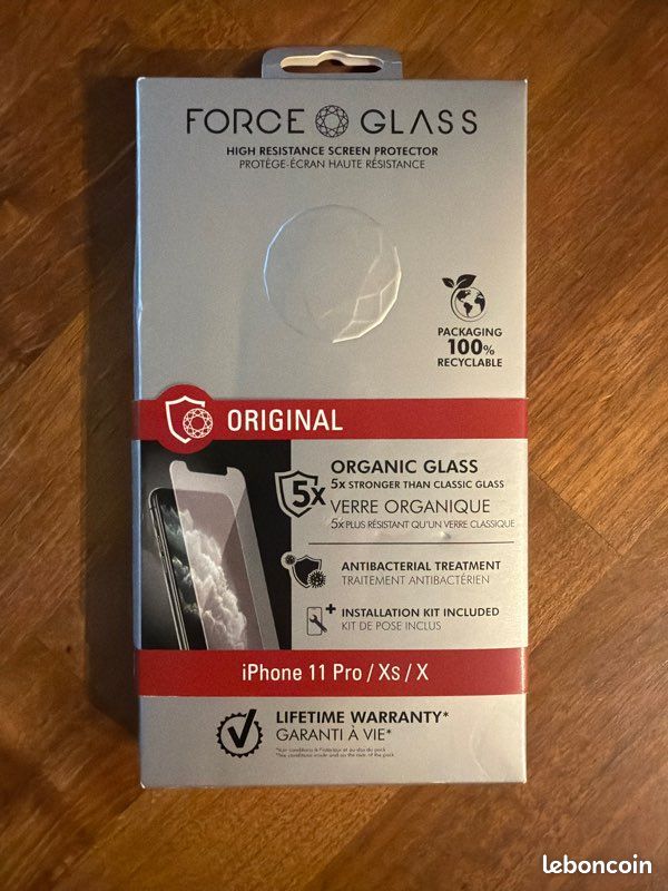 Protège écran Force Glass iPhone 11 Pro/ Xs / X (image 1)