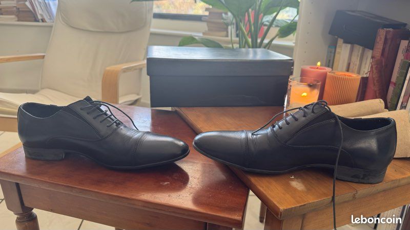 Chaussures Father and Sons en cuir bleu nuit-41 (image 5)