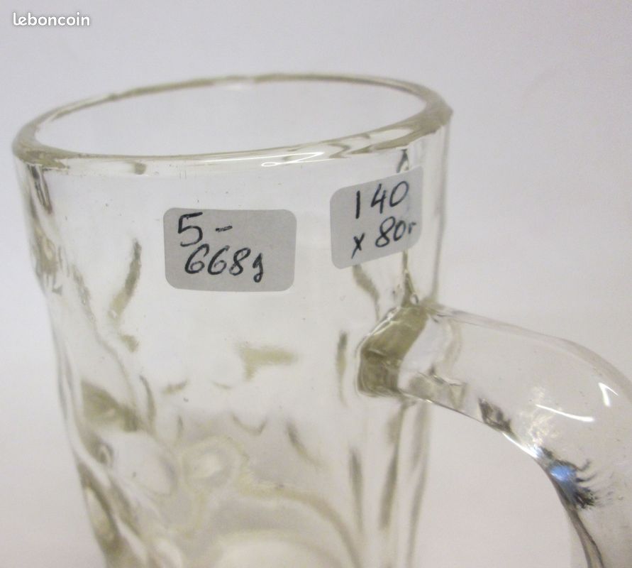 Ancienne CHOPE à BIERE de bistrot en verre épais - Début 20eme siècle - Lot N°5 (image 2)