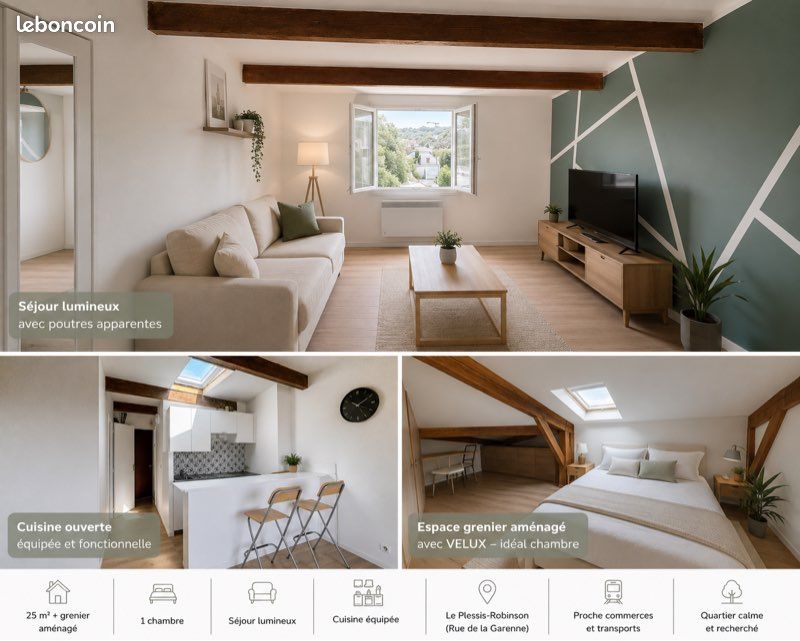 Appartement 2 pièces 28 m² · à Le Plessis-Robinson · 27,7 m² · 950 €