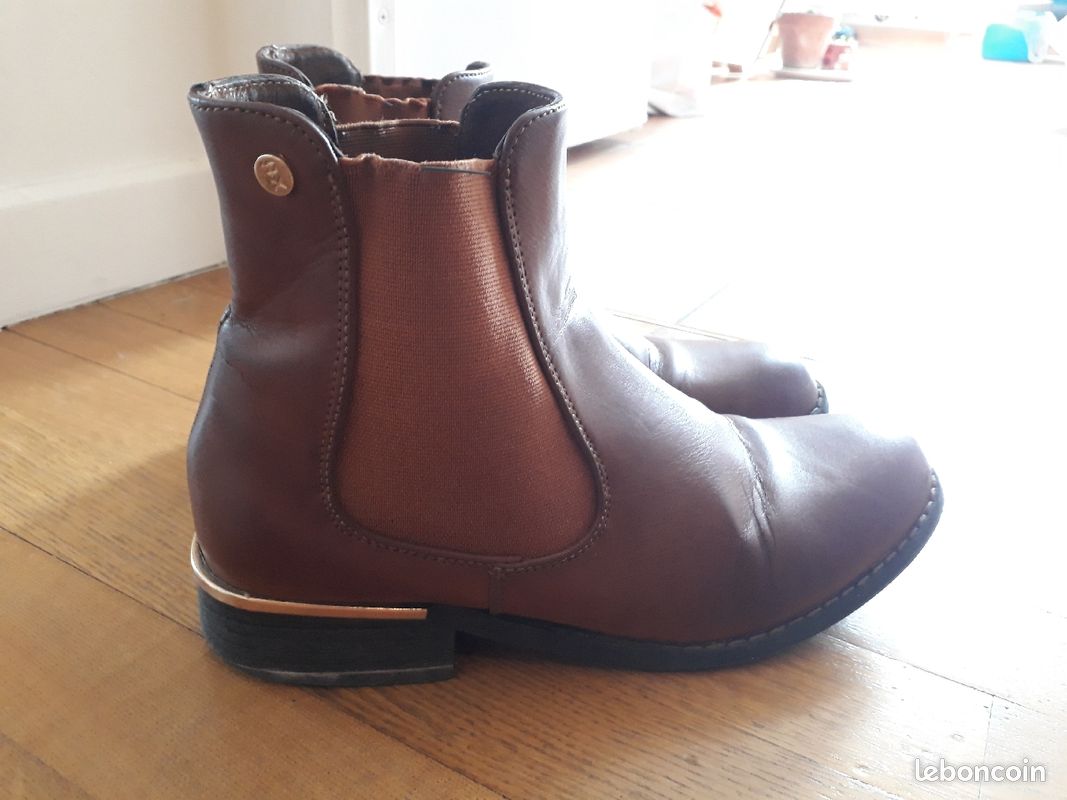 Bottine Xti cuir caramel taille 38 bas talon (image 1)