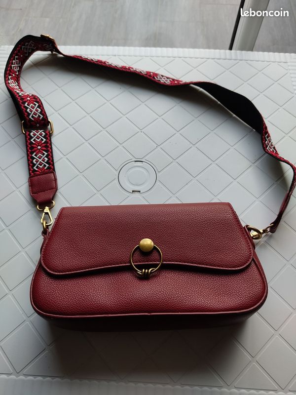 Mini sac à main bandoulière rouge Deluxity Los Angeles avec accents