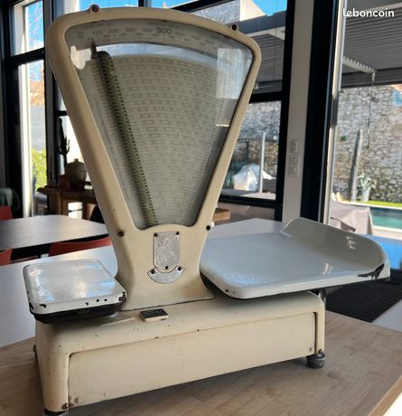 Balance épicerie Vintage En Tôle – Jeu D’imitation Marchande – Aspect Oxydé