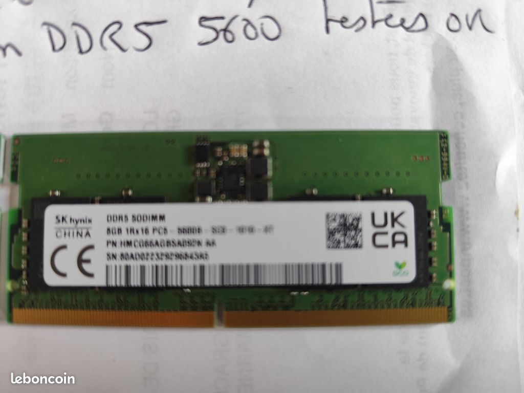 Mémoire RAM DDR5 SO-DIMM Pour PC Portable - 8 Go, 16 Go Ou 32 Go - 5600/4800 MHz - Compatible HP, Dell, Etc.