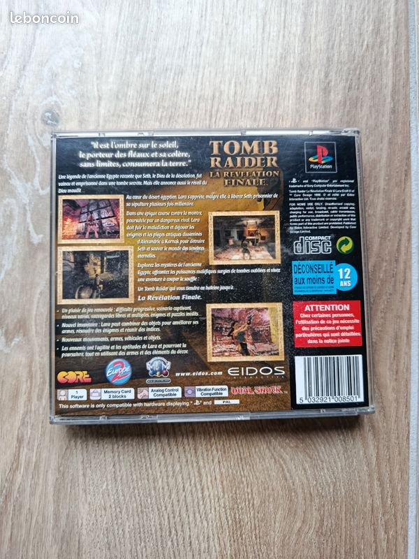 Jeu TOMB RAIDER : La Révélation Finale - Version Française PS1 / PlayStation - Bon état